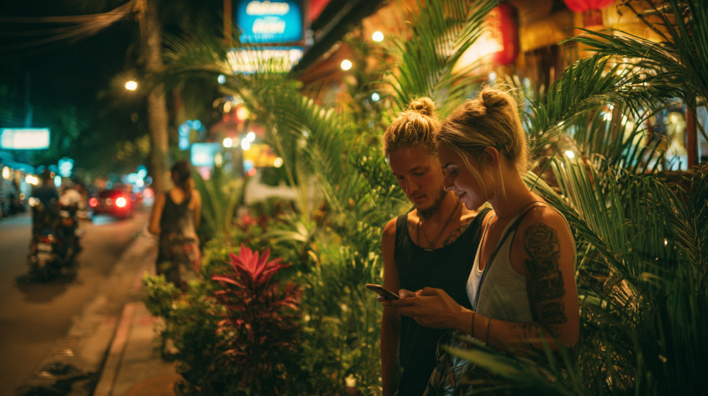 Niky's Speakeasy & Nightclub Bangtao Voted Best Nightclub in Bangtao, Phuket Davidv. 56221 Young Couple Calling A Grab After Clubbing In P D34d
